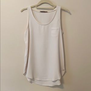 Creamy white silky loft tank